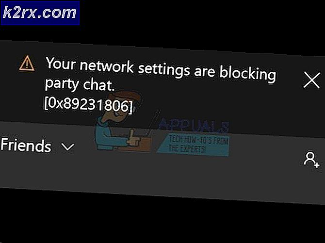 Oplossing: uw netwerkinstellingen blokkeren de partij-chat [0x89231906]