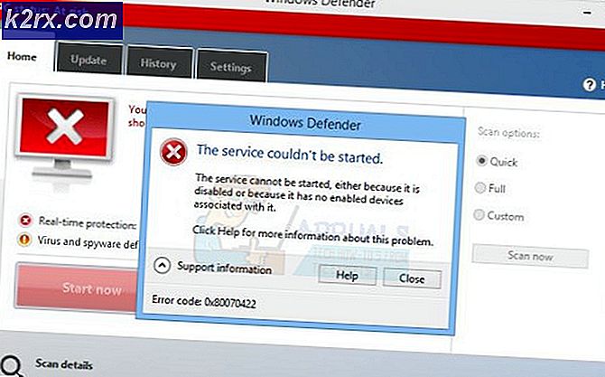 FIX: Windows Defender Error Layanan tidak dapat dimulai Kode kesalahan: 0x80070422