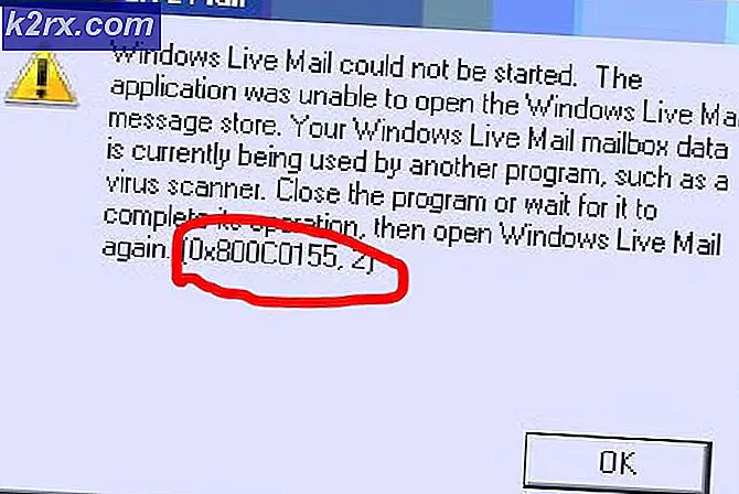 Fiks: Windows Live Mail Error 0x800c0155