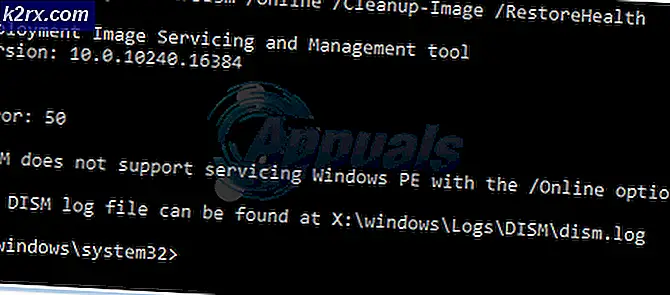 Fix: Fout 50 DISM biedt geen ondersteuning voor onderhoud aan Windows PE met de optie / online