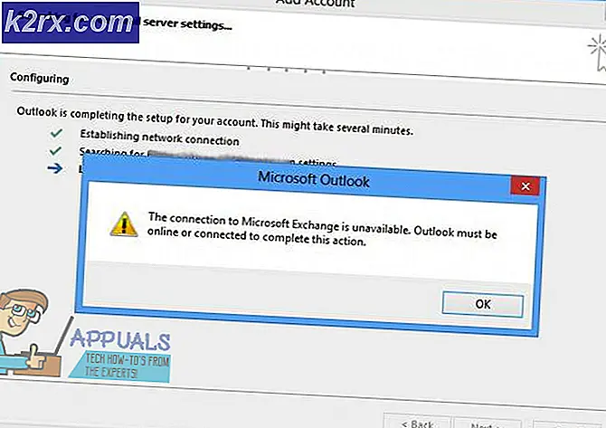 Løsning: Tilkoblingen til Microsoft Exchange er ikke tilgjengelig på Outlook