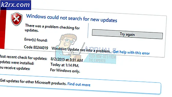 Oplossing: Windows Update Error 80244019