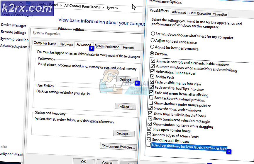 So entfernen Sie Schatten oder Schlagschatten Desktop-Symbole unter Windows 10