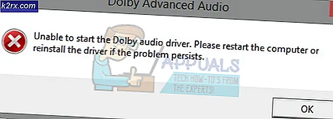 Oplossing Onmogelijk om de Dolby-audiodriver te starten Fout in Windows 8 en 10