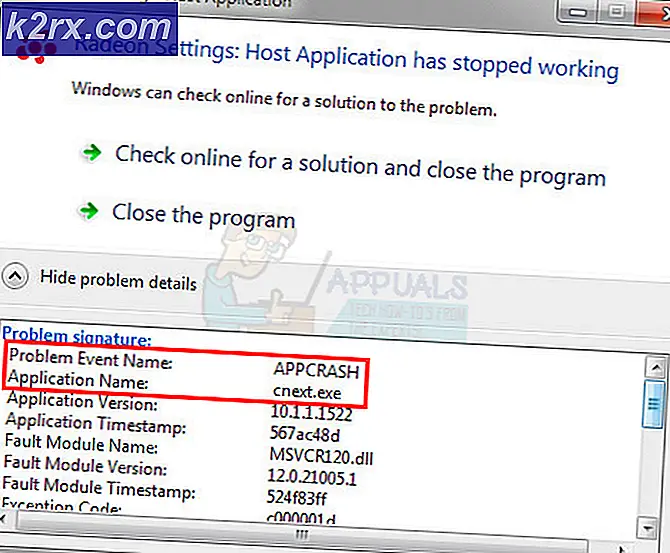 Fiks: Radeon Settings Host Application stoppet Arbeider 'cnext.exe'