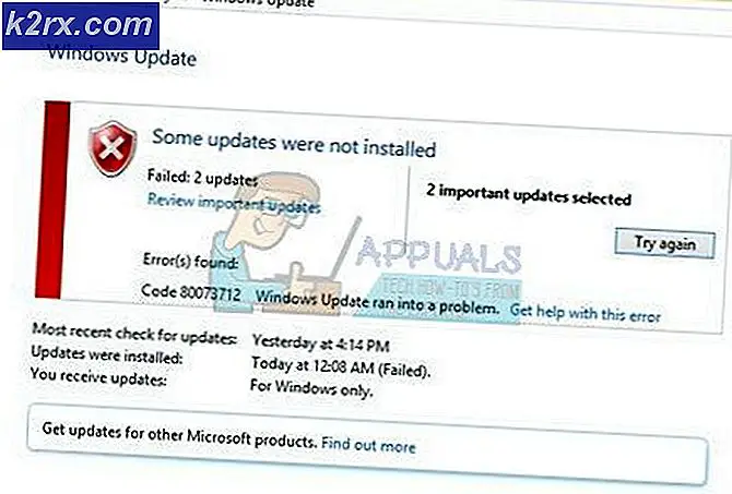 Oplossing: Windows Update Error 0x80073712