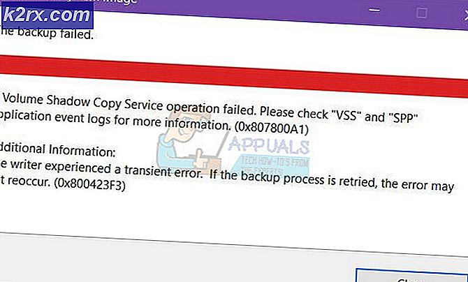 Perbaiki: Windows 10 Kesalahan Pencadangan Gambar Sistem 0x807800A1 & 0X800423F3