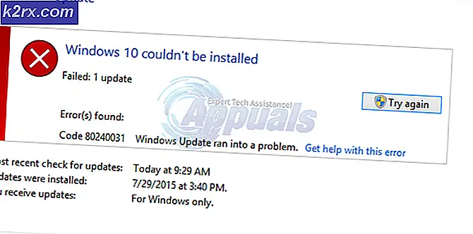 FIX: Windows 10 kunne ikke installeres Feil 80240031