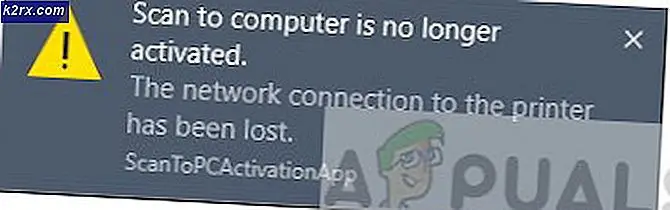 Løsning: Skann til datamaskin er ikke lenger aktivert