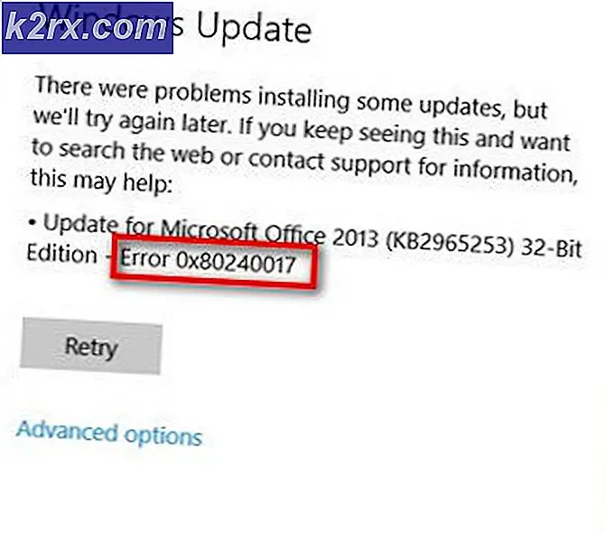 แก้ไข: Windows Update Error 0x80240017